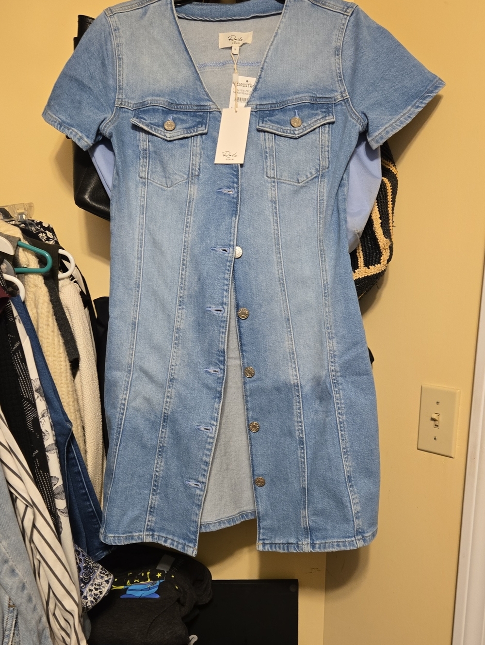 Rails Light Blue Denim Button-Front Dress